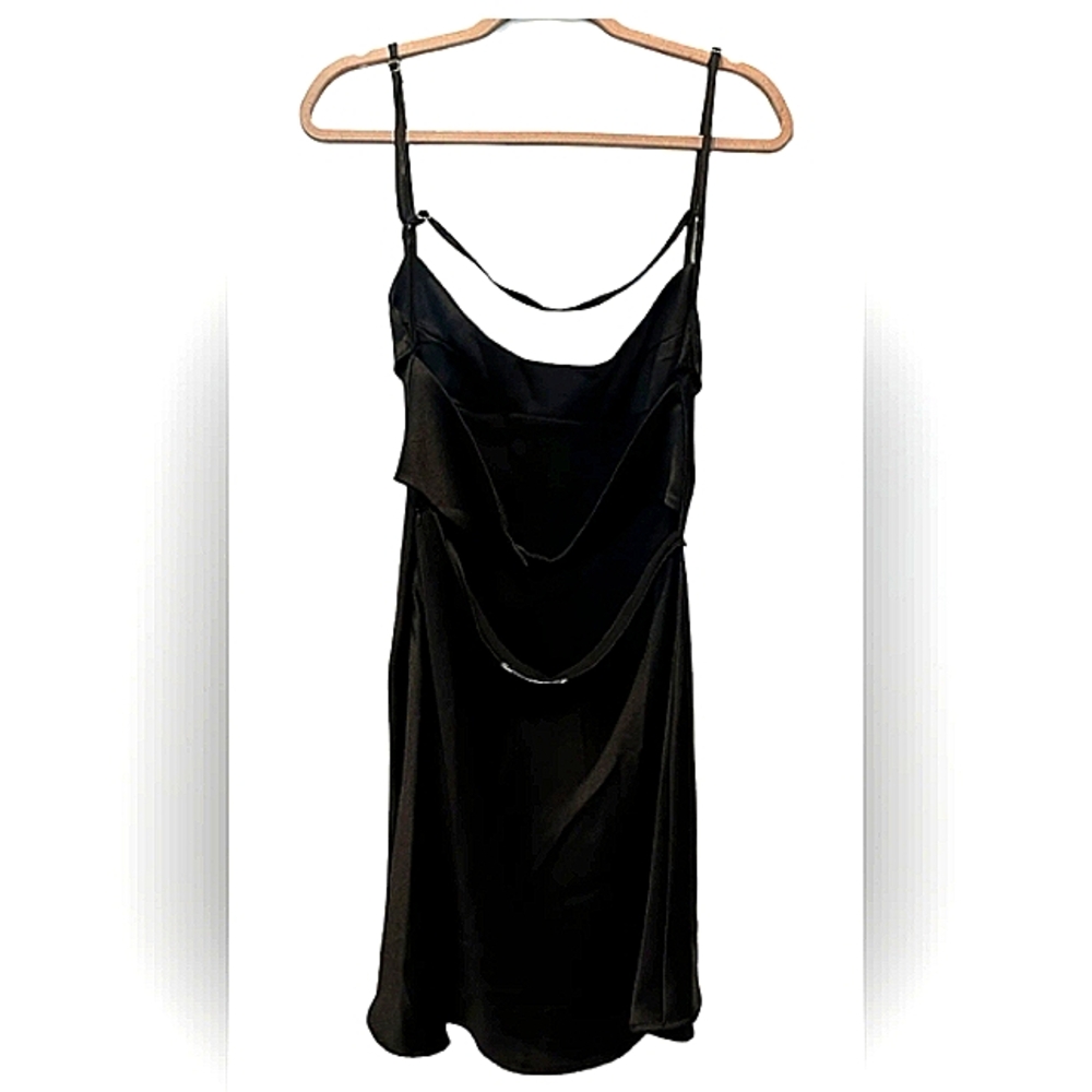 ZARA BLACK SATIN MINI SLIP DRESS L NEW  SIZE SMALL NWT - Picture 6 of 13